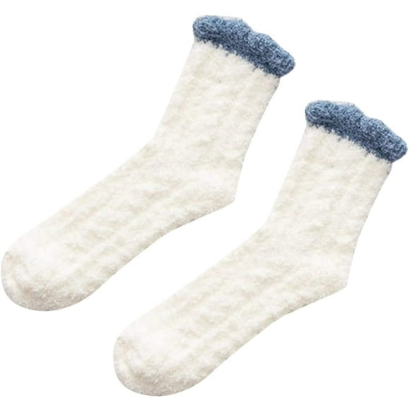 Warm Lamb Wool Socks 2/4 Pairs Women Girl Warm Fleece Socks Middle Tube Floor Socks Fuzzy Slipper Sock Winter Christmas Thermal Slipper Thermal Sock Wool Socks Cold Weather Vintage Soft Sock