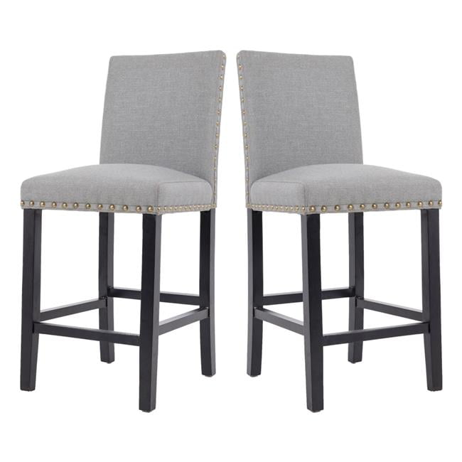 Orora Dec My7112by Gray Counter Height, Carter Grey Fabric Bar Stool With Oak Legs