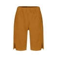 thumbnail image 4 of Toddler Boy Shorts Drawstring Girls Cotton Linen Shorts Knee Length Summer Casual Bermuda Shorts Kids Cropped Pants with Pockets 3-13 Years, 4 of 4
