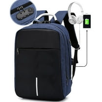 Nylon Business Backpack with USB Charging Port, Fits 15.6 Inch Laptop, Travel Flight Bag for Men Women Students