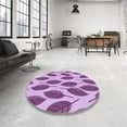 thumbnail image 4 of Ahgly Company Machine Washable Indoor Square Transitional Pastel Purple Pink Area Rugs, 3' Square, 4 of 7