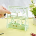 thumbnail image 5 of Opaque Acrylic Earring Display Hanger Holds Up to 8 Pairs Clothes Hangers Shaped Earring Organizer Holder Light Green 8.2x14x15.2cm, 5 of 7