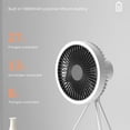 thumbnail image 4 of JVMU 3 in 1 Portable Tent Ceiling Fan Light USB Rechargeable Hanging Vertical Camping Tripod Fan, Gray, 4 of 14