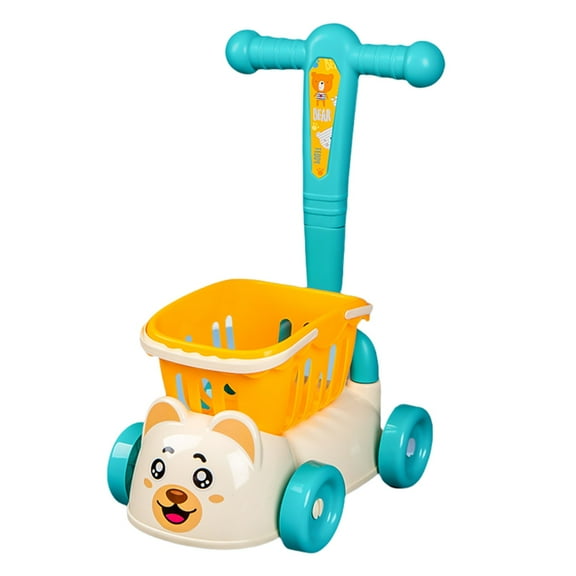 Gallickan Shopping Cart Toy for Kids,Cute Dog Trolley Toddler Play Cart,Learning Toys Play Kitchen Accessories for Kids Play House Toys,Blue
