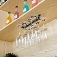 thumbnail image 2 of Glass Rack - Under Cabinet Stemware Glass Holder Glasses Storage Hanger Metal Organizer for Bar Kitchen Black, 2 of 6