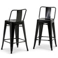 thumbnail image 1 of Simpli Home Rayne 24" Metal Counter Stool in Black (Set of 2), 1 of 6