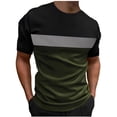 thumbnail image 1 of Tops para hombre, blusas y camisas de cuello redondo y manga corta para hombre, camisetas casuales de verano para hombre, camisetas de cuello redondo con bloques de color y manga corta, camisetas depo, 1 of 3