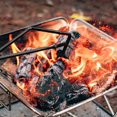 thumbnail image 3 of Iron Charcoal Tongs Outdoor Camping Bonfire BBQ Firewood Clip Tool Stovse Fire Charcoal Tongs Wood Handle Firewood Clamp, 3 of 4