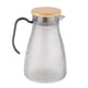 thumbnail image 3 of Botella de agua fría, tetera, 1,5 l, mango cómodo, fácil de limpiar, con tapa de bambú, jarra para nevera para agua fría y caliente Gris, 3 of 9