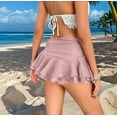 thumbnail image 5 of Women'S Mini Skirt Mesh Flowy Hem Y2K Skirts Multi-Layer Ruffle Trim Skort Pink S, 5 of 9