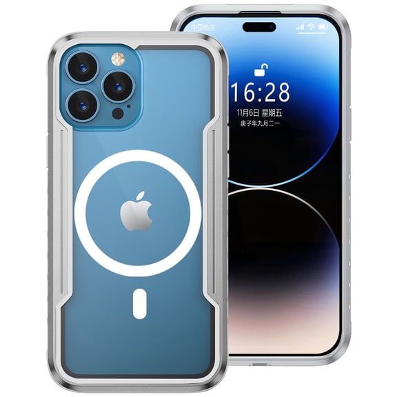 Case for iPhone 15, Clear Magnetic Phone Case Compatible with MagSafe, Anti-Scratch Shockproof Transparent Protective Cover Support Wireless Charging for iPhone 15, Gray