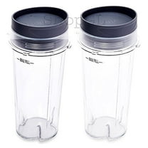 Blendin Pack of 2 Blender Cups for Ninja Replacement Parts Single Serve Cup BL770 BL780 BL660 16-Ounce Auto iQ Blade