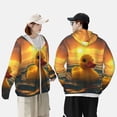 thumbnail image 4 of Fotbe Cartoon Swimming Yellow Duck Chaqueta con Protección Solar UPF 50+ para Hombre y Mujer, Camisa con Capucha y Bolsillos-Large, 4 of 7