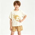 thumbnail image 2 of NAISIBABY Boys Summer Outfit Sets, Soccer Garphic Short Sleeve T-Shirt & Shorts 2-Piece Active Fit Casual Clothes Sets Yellow Size 8, 2 of 6