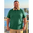 thumbnail image 4 of DARING DIVA Men's Contrast Collar Short Sleeves Breathable Polo Shirts 6XL Green, 4 of 6