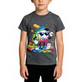 thumbnail image 2 of School Uniform Tshirts Boys Casual Print Crewneck T Shirt Short Sleeve School Top Boys T Shirts Dark Gray 3-4 Years, 2 of 4