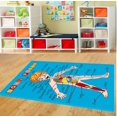 thumbnail image 2 of Mybecca Kids Rug Body Parts 5'x7' for Playroom & Nursery Blue Color, 2 of 2