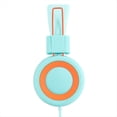 thumbnail image 2 of Auriculares para Niños Auriculares con Cable Colorido Laptop Tablet Teléfono para Aprender Clase en Línea Auriculares, Naranja+Verde, 2 of 8