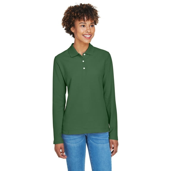 Devon & Jones Ladies' Pima Piqué Long-Sleeve Polo - D110W