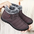 thumbnail image 7 of Gyexs Womens Snow Boots Ankle Booties Waterproof Winter Warm Furry Boots Synthetic Leather Side Zip Fashion Boots, Coffee, Size 7.5, 7 of 7