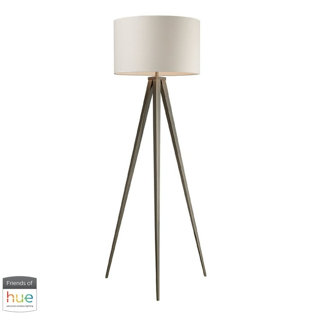 61 Silver Satin Nickel Tripod Floor Lamp With Philips Hue Led Bulb And Dimmer Switch Com Silver Satin Nickel Tripod Floor Lamp, Standing Lamp Dimmer Switch