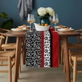 thumbnail image 2 of Black Red Table Runner - 108 Inch Long, Kitchen Dining Table Runner Dresser Scarves, Garden Floral Stripe Aesthetic Flower Boho Farmhouse Decor for Coffee Tables Wedding Party Banquet, 2 of 8