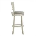 thumbnail image 6 of Weston Home Shapel Lattice Back 29"H Swivel Bar Stool, Antique White Finish, Grey Linen, 6 of 7