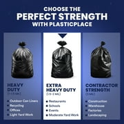 Plasticplace 55-60 Gallon Trash Bags │ 1.5 Mil │ Black Heavy Duty Garbage Can Liners │Rolls │ 38” x 58” (50 Count)