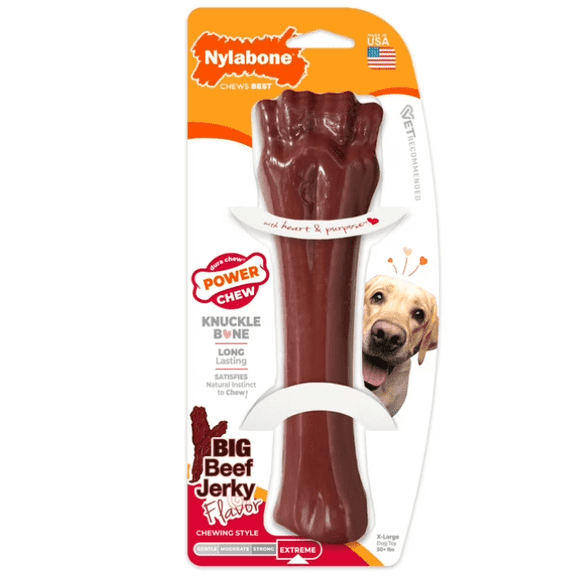 Nylabone Power Chew Knuckle Bone Chew Toy Beef X-Large - 50 lbs. (1 Count)