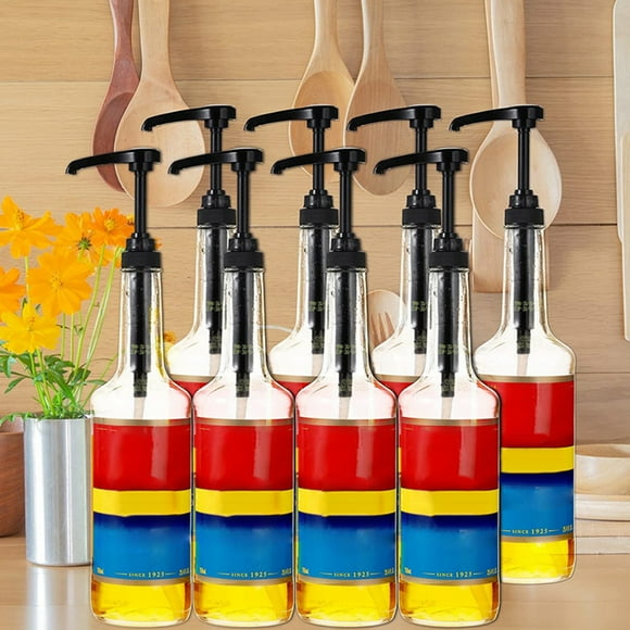 TidBay 6Pcs Syrup Pump Food Grade Strong Sealing Moisture-proof Leakproof Easy to Clean Tea Juice Bottle Coffee Syrup Bottle Pump Coffee Bar Accessories