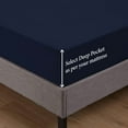 thumbnail image 4 of 4-Piece Olympic Queen Sleeper Sofa Sheet Set, 100% Egyptian Cotton, 1000 Thread Count, Fits 5" Deep Pull-Out Couch Mattress (66" x 80") - Navy Blue Solid, 4 of 5