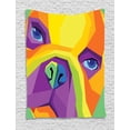 thumbnail image 1 of Bulldog Tapestry, Abstract and Vibrant Colored Close-up Face Funny Graphic Design for Pet Lovers, Wall Hanging for Bedroom Living Room Dorm Decor, 60W X 80L Inches, Multicolor, by Ambesonne, 1 of 2