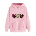 thumbnail image 3 of VBTAPA Valentines Day Sweatshirts for Women Trendy Love Heart Grahic Hoodies Loose Casual Pullover Sweatshirt with Kangaroo Pocket Pink XL, 3 of 6