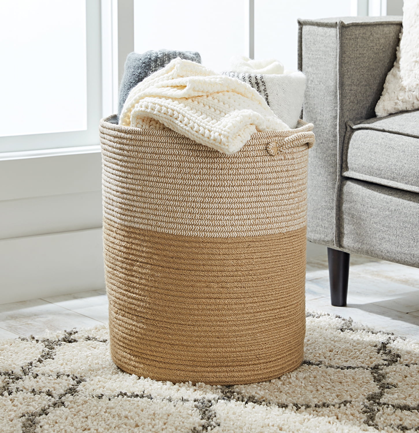 Better Homes & Gardens Durable Laundry Hamper with Handles, Brown