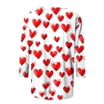 thumbnail image 5 of Annhoo Valentine's Day 3/4 Sleeve Shirts for Women Plus Size Casual Crewneck Tops Fashion Graphic Printed T-Shirts, 5 of 5