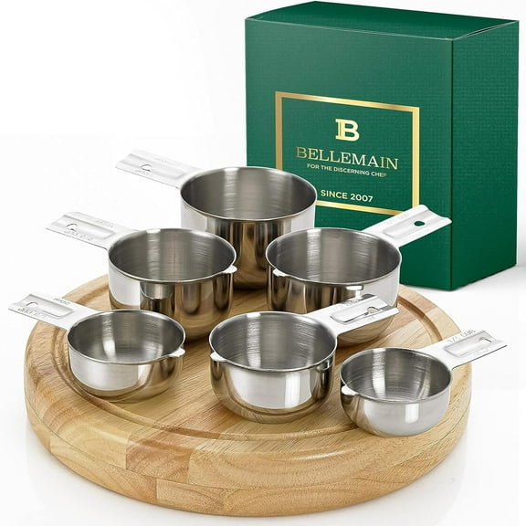 Bellemain Set of 6 Stainless Steel Measuring Cups Nesting Measuring Cups for Kitchens