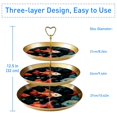thumbnail image 3 of Fish Elegant Plastic Discs Jewelry Display Stand with Iron Pillars | 32cm Height | 21cm/24cm/27cm Plates, 3 of 6