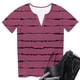 thumbnail image 2 of Camisetas de Manga Corta para las Mujeres Casual Impresa No Estructurada Botón-Arriba Cuello Redondo Camiseta, Camisetas de Manga Corta de las Mujeres Casual Blusa Vintage, 2 of 6