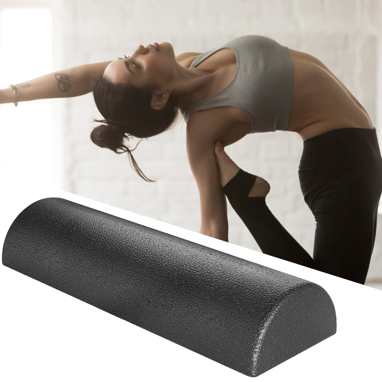 Body Muscle Foam Roller - 30x15x7.5cm High Density Stretching Equipment, Fitness Recovery Half Roller, Durable Workout Tool for Release | Home Studio Yoga Pilates Post Sports Stretching