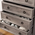 thumbnail image 3 of HUJAUU 6 Drawer Dresser, Tall Chest of Drawer for Bedroom, Wood Storage Cabinet Dresser Organizer for Living Room, Hallway, Gray, 3 of 7