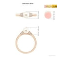 thumbnail image 5 of ANGARA Freshwater Cultured Pearl & Pave-Set Diamond Ring in 14K Rose Gold for Women | June Birthstone, Birthday, Anniversary, Jewelry Gift for Women | Pearl Ring, 5 of 8