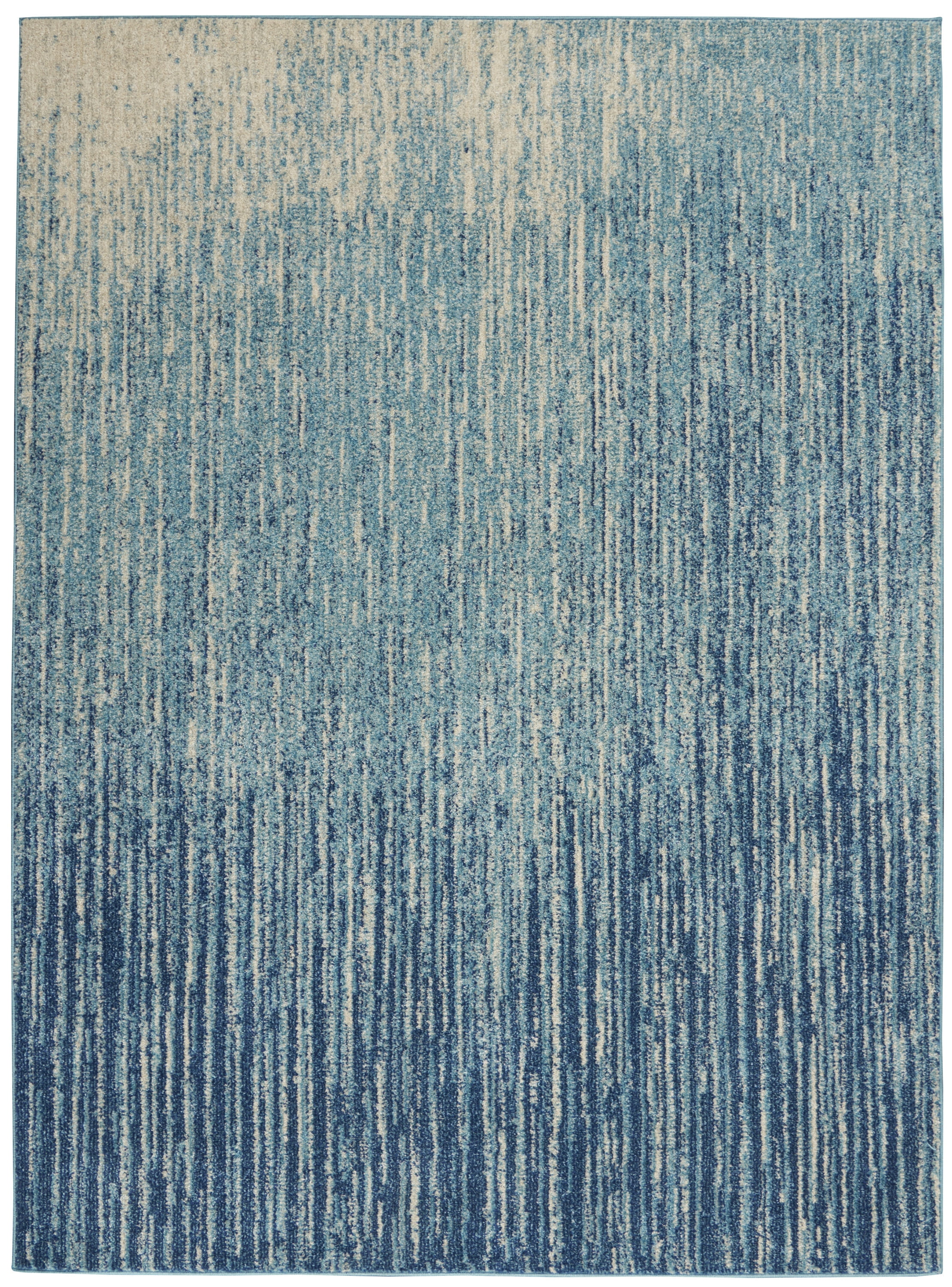 Nourison Passion Abstract Navy/Light Blue 5'3" x 7'3" Area Rug, (5x7)