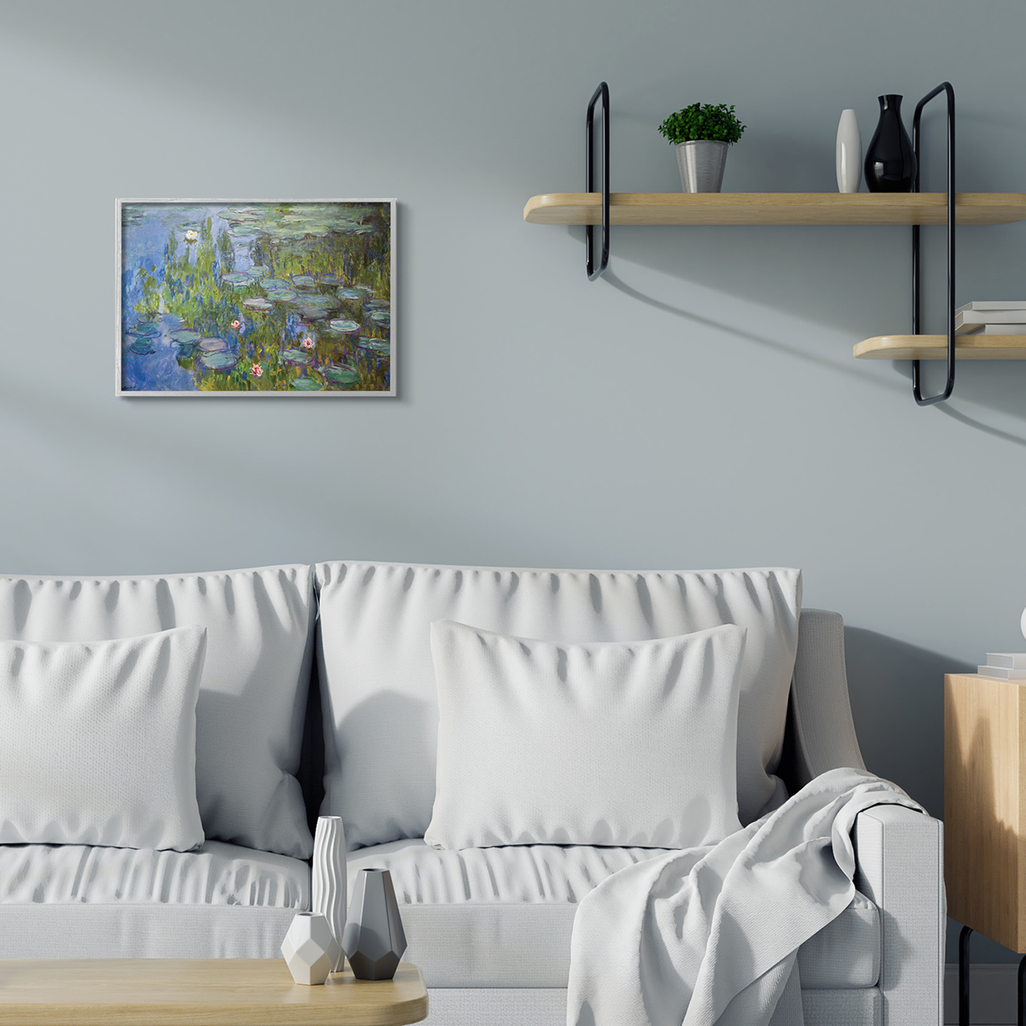 Stupell Industries Water Lilies Study Classical Painting Detail,16 x 20,Designed by Claude Monet