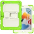 thumbnail image 2 of ELEHOLD for iPad 10.2 2021/2020/2019 Ragged Case, Soft Silicone Hard PC Shoulder Strap Built-Kickstand Anti-Drop Shockproof Heavy Duty Protective Cover Case,Green, 2 of 10