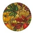 thumbnail image 4 of Orinice Autumn Leaves Fruits Plate Round Table Cover Stain Resistant Washable Indoor Outdoor Tablecloth Kitchen Dining Wedding Parties 100% Polyester Fiber 54-58, 4 of 8