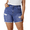 Frayed Hem Roll Cuff Blue, variant on Ladies Plus Size Blue Shorts 4X Elastic Waist Frayed Hem Casual Shorts Pocket High Rise Destructed Shortie Shorts Jeans Shorts Summer Washed Ripped Shorts Pants 4XL 26W