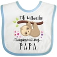 thumbnail image 3 of Inktastic Sloth I'd Rather Be Hanging with Papa Boys or Girls Baby Bib, 3 of 4