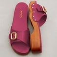 thumbnail image 4 of XYD Women Open Toe Clog Platform Mules Low Heel Slide Sandals Gold Studs Buckle Slip-ons Summer Casual Shoes Size 7 Purple, 4 of 4
