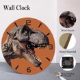 thumbnail image 4 of ZXCXRQFa Dinosaurs Retro Round Wood Wall Clock, 10 Inch Battery Operated Analog Quiet Desk Clock for Home,Kitchen,Office,School,Bathroom, 4 of 7