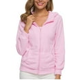 thumbnail image 2 of Outfmvch Winter Coats For Women Fleece Jacket Women Women Hooded Sweater Coat Winter Warm Wool Zipper Coat Cotton Coat Outwear Womens Coats Pink 3Xl, 2 of 8